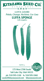Retail Packet Design - Green Print - Luffa Gourd Seed Packet - Luffa Sponge