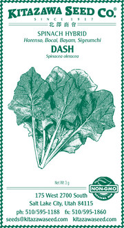 Retail Packet Design - Green Print -Spinach Seed Packet - Dash Hybrid