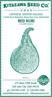 Retail Packet Design - Green Print - Squash Seed Packet - Winter - Japanese Red Uchiki Kuri